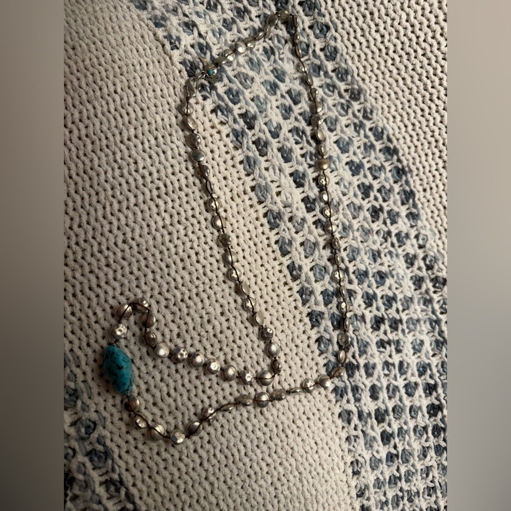 Lucky Brand Silver and Turquoise Beaded Necklace